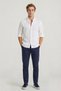 Trevor Navy Blue Cotton Trousers - 2