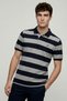 Mazzini Navy Blue - Gray Polo T-Shirt - 5