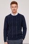 Frier Navy Blue Crew Neck Sweater - 2