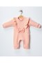 Quilted Baby Girl Jumpsuit with Bow and Hearts - 4