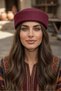 Women's Pillbox Hat Kaşe Petro Classic Drawstring Stewardess Hat Felt
