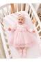 Baby Girl Mevlütlük Dress with Bandana and Lace Newborn Hospital Release Wedding Dress Evening Dress Mevlitlik 4039