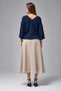 Women's Knitwear Sweater Front Back V-Neck Balloon Sleeve Thin Mercerized Knitwear Knitted Loose Sweater - 3