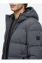 Gray Hooded Woven Coat - 4