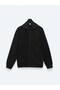 Siyah Dik Yaka Sweatshirt - 8