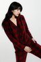 Red Black Plaid Suede Buttoned Baby Lapel Long Sleeve Long Bottom Pajamas Set - 3