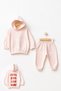 100% Cotton Unisex Oversize Comfortable Fit Children's Hooded Tracksuit Set with Elastic Waist and Cuffs and Printed Back