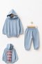 100% Cotton Unisex Oversize Comfortable Fit Children's Hooded Tracksuit Set with Elastic Waist and Cuffs and Printed Back