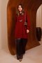 Women's Crew Neck Loose Cut Basic Bearded Knitwear Tunic 8599 Claret Red - 3