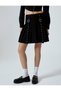 Pleated Mini Skirt Comfortable Mold with Belt Detail - 3