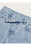 High-Waisted Straight-Leg Front-Placket Pants in Light Blue - 8