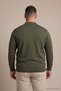 Men's Plus Size Basic Khaki Zippered Sweatshirt - 5