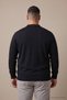 Men's Plus Size Basic Black Zippered Sweatshirt - 5