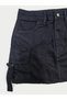 Effect Black Mini Skirt with Side Pockets - 8