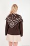 Crew Neck Ethnic Pattern Separate Shawl Detailed Knitwear Sweater Women's Sweater 680Kz00130 - 8