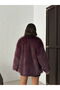 Faux Fur Jacket - Plum |   F1608 - Plum - 5