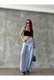 Embroidered Linen Trousers - Blue |   F1675 - Blue - 5