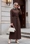 Beli Drapeli Double Lace-Up Thessaloniki Long Dress - Coffee - 3