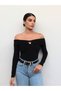 Draped Blouse with Open Shoulder Accessories E.H Collection - 4