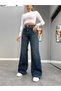 Darkblue Tasseled Wide Leg Jeans