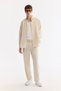 Men's Ecru Bottom-Bottom Collar Breathable Modal Blended Soft Touch Oversize Fit Shirt A61Y2168 - 7