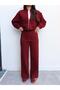 Ribbed Zip Detail Brushed Inside Tracksuit Set - 6