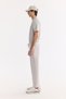 Men's Light Gray Elastic Waist Lace-Up Quick-Drying Interlock Regular Fit Sweatpants A61Y3409 - 2
