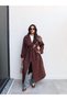 Double-Breasted Collar Belted Long Trench - 6
