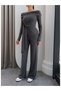 Madonna Collared Ribbed Blouse and Pants Set - 3
