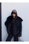 Shawl Collar Snap Fastener Faux Fur - 5
