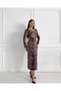 Heart Collar Leo Pattern Midi Dress - 2