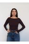 Kayık Yaka Slim Fit Blouse - 2