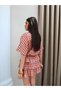 Plaid Tie-Dye Shirt Skirt Set - 5