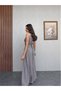 Gray Patterned Belted Dress - 5