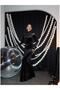 Shoulder Transparent Velvet Long Dress - 2