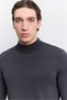 Men's Anthracite Half Turtleneck Rayon Non-Pilling Basic Knitwear Regular Fit Sweater B005151 - 2