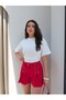 Eyelet Detail Denim Shorts - 4