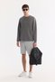 Men's Anthracite Crew Neck Cotton Easy-Iron Bi-Stretch Regular Fit Sweatshirt A61Y1205 - 6