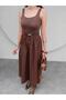 Zero Sleeve Midi Flared Skirt Dress - 3