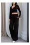 Cross-Tie Blouse and Trousers Set - 2