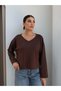 V-Neck Long Sleeve Modal Blouse - 4
