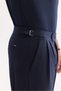 Men's Navy Blue Classic Waist Buckle Easy-Iron Carrot Fit Trousers A61Y3026 - 6