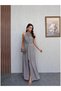 Gray Patterned Belted Dress