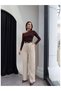 High Waist Fabric Palazzo Trousers - 2