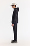 Men's Black Hooded Collar Zippered Technical Fabric Regular Fit Sweatshirt A61Y1226 - 3