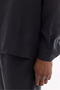 Men's Black Bottom-Cut Collar Breathable Modal Blend Soft Touch Oversize Fit Shirt A61Y2168 - 5