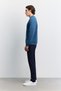 Men's Indigo Crew Neck 3 Thread Raster -5 Degree Resistant Regular Fit Sweatshirt A62Y1291 - 3