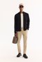 Men's Black Stand Collar Zippered Rayon Non-Pilling Knitwear Regular Fit Cardigan A52Y5013 - 7