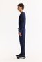 Men's Navy Blue Flexible Interlock Fabric Elastic Leg Sweatpants B 003400 - 3