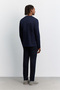Men's Navy Blue Crew Neck Viscose Blend Bi-Stretch Basic Regular Fit Sweatshirt B001081 - 5